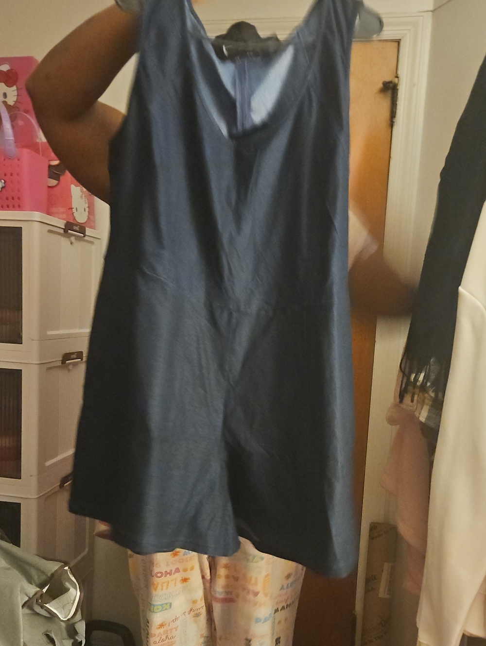 Classic Sleeveless Dark Navy A-Line Dress